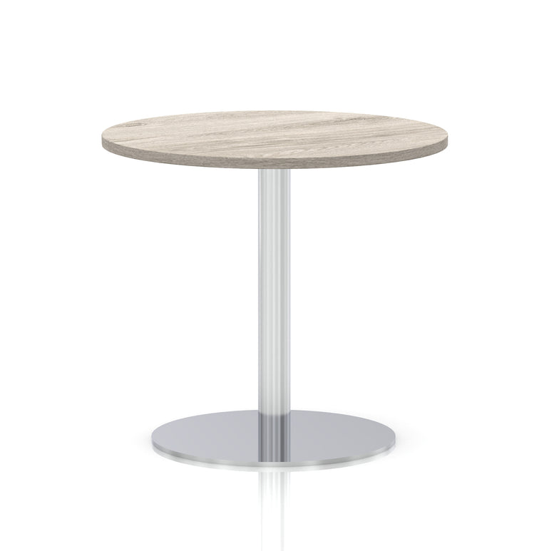 Italia Round Poseur Table Silver Leg