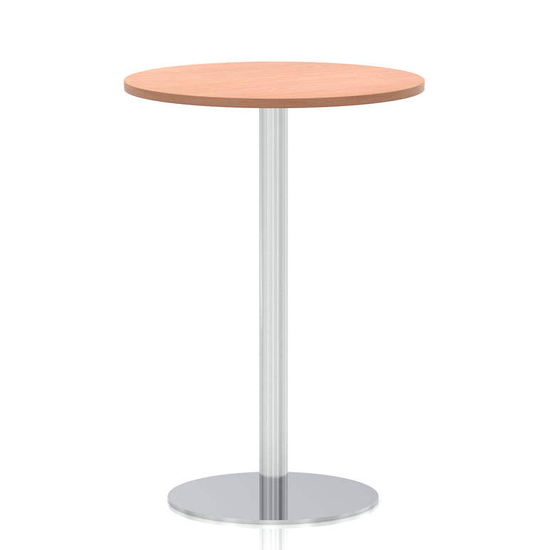 Italia Round Poseur Table Silver Leg