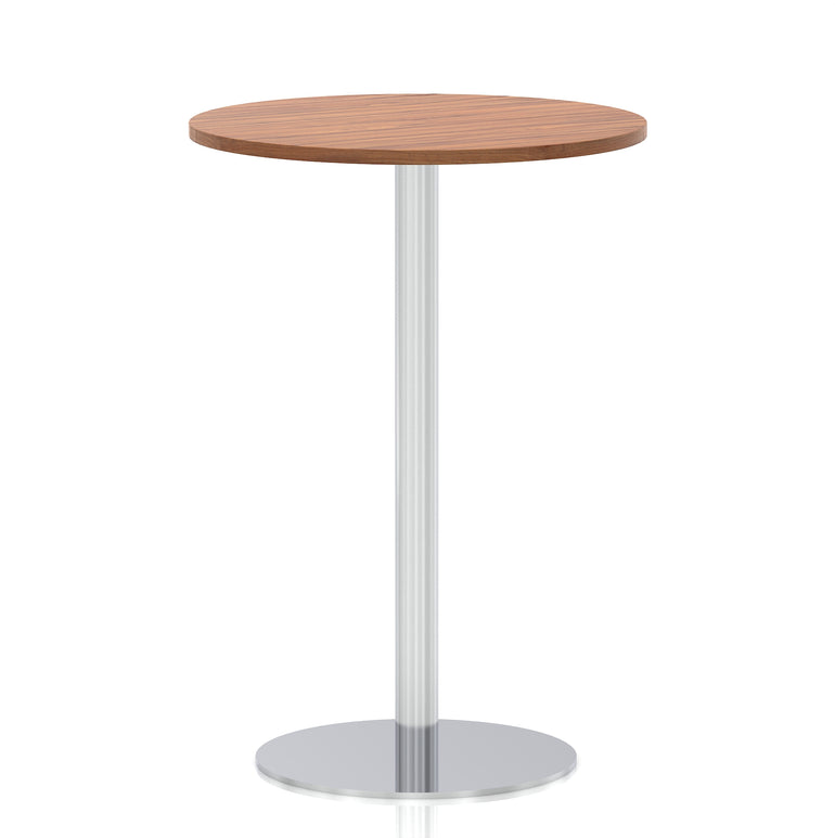 Italia Round Poseur Table Silver Leg