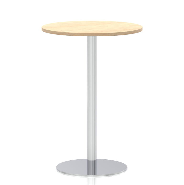 Italia Round Poseur Table Silver Leg