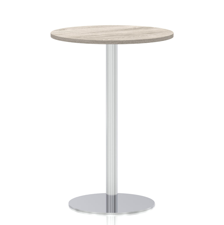 Italia Round Poseur Table Silver Leg