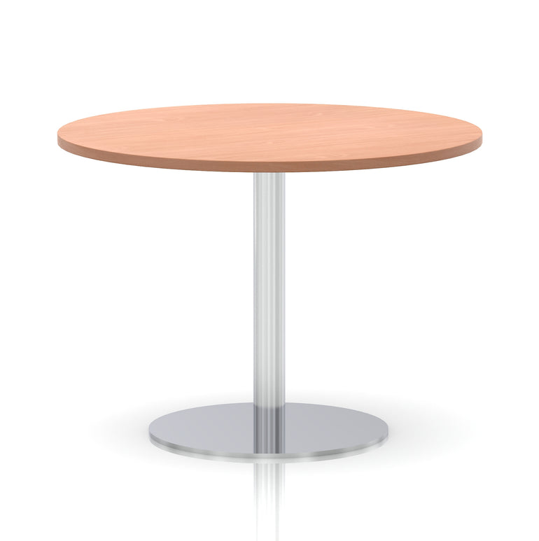 Italia Round Poseur Table Silver Leg