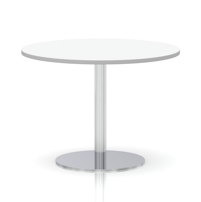 Italia Round Poseur Table Silver Leg