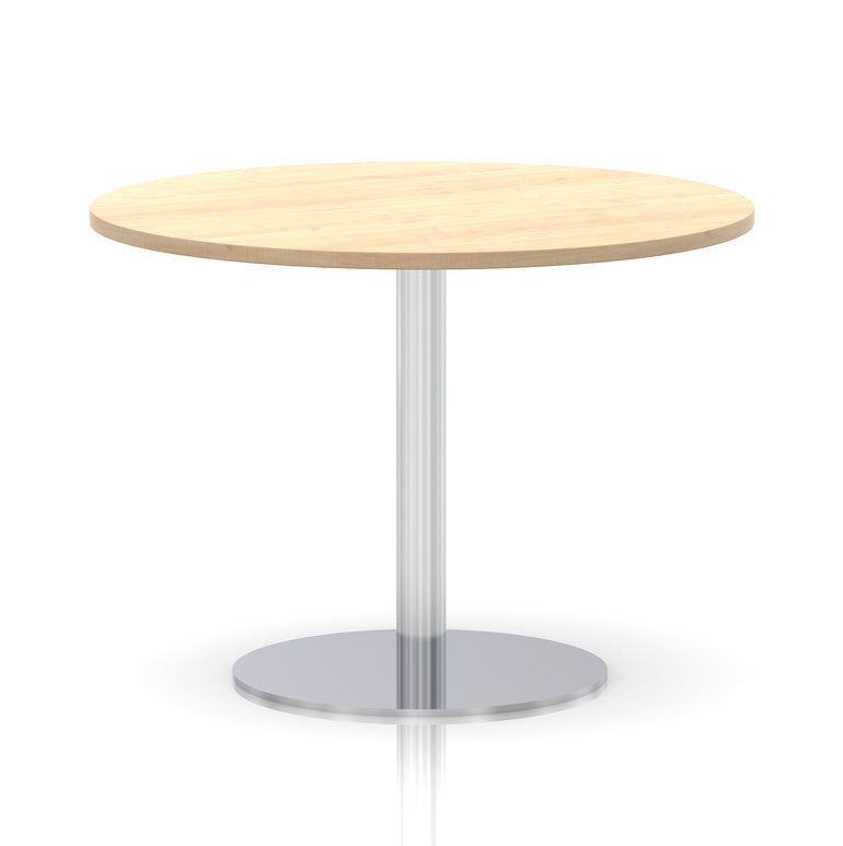 Italia Round Poseur Table Silver Leg