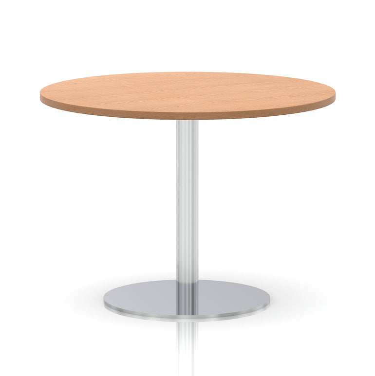 Italia Round Poseur Table Silver Leg