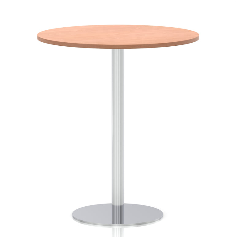 Italia Round Poseur Table Silver Leg