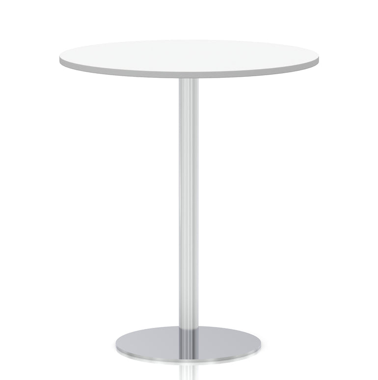 Italia Round Poseur Table Silver Leg