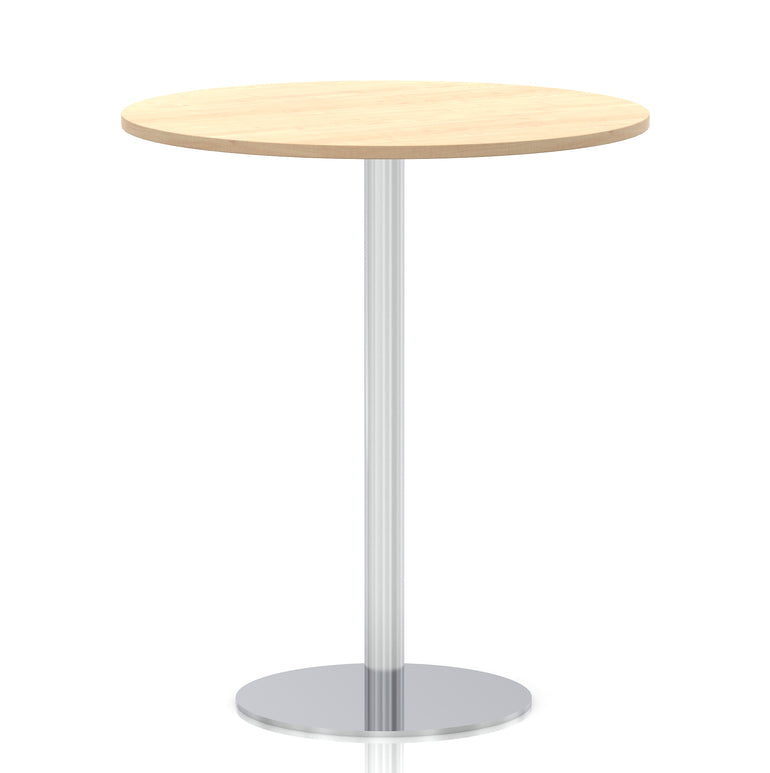 Italia Round Poseur Table Silver Leg