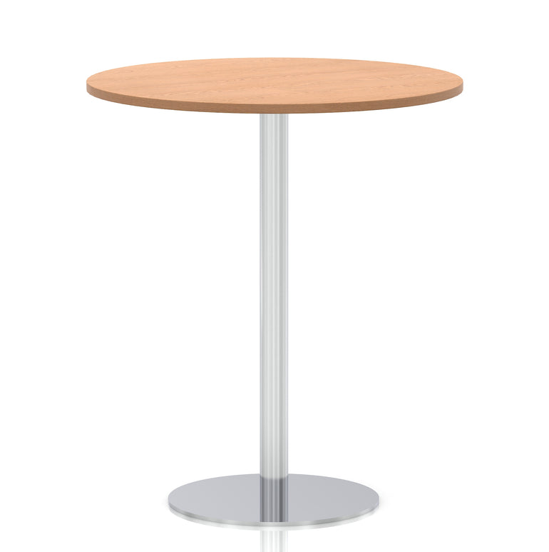 Italia Round Poseur Table Silver Leg