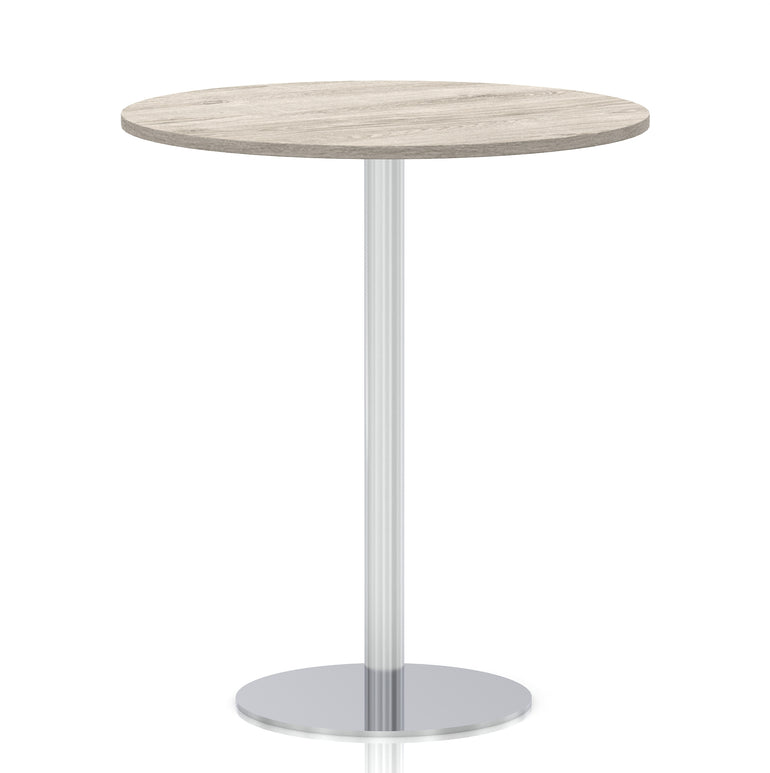 Italia Round Poseur Table Silver Leg