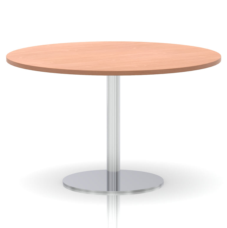 Italia Round Poseur Table Silver Leg