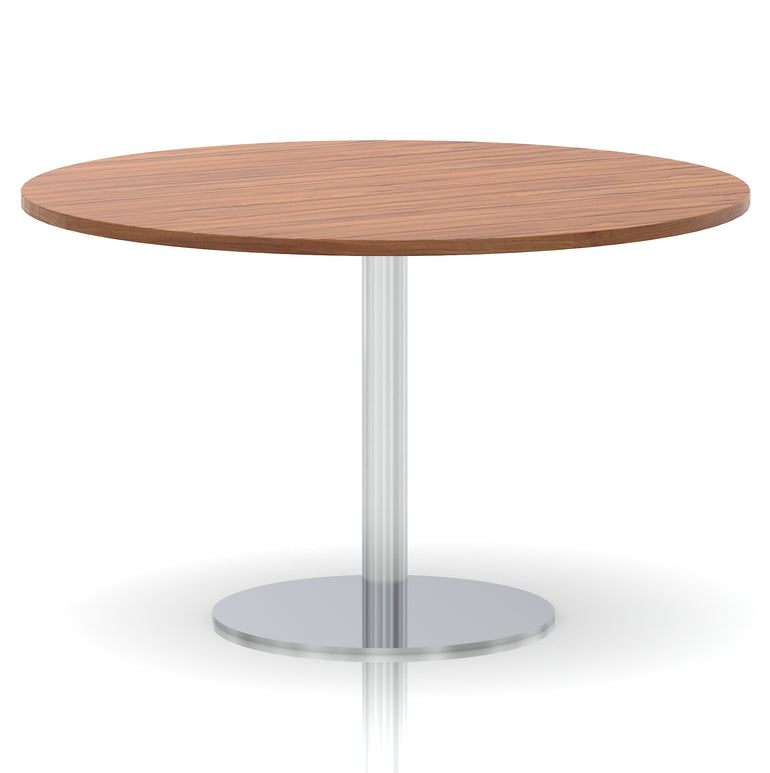 Italia Round Poseur Table Silver Leg