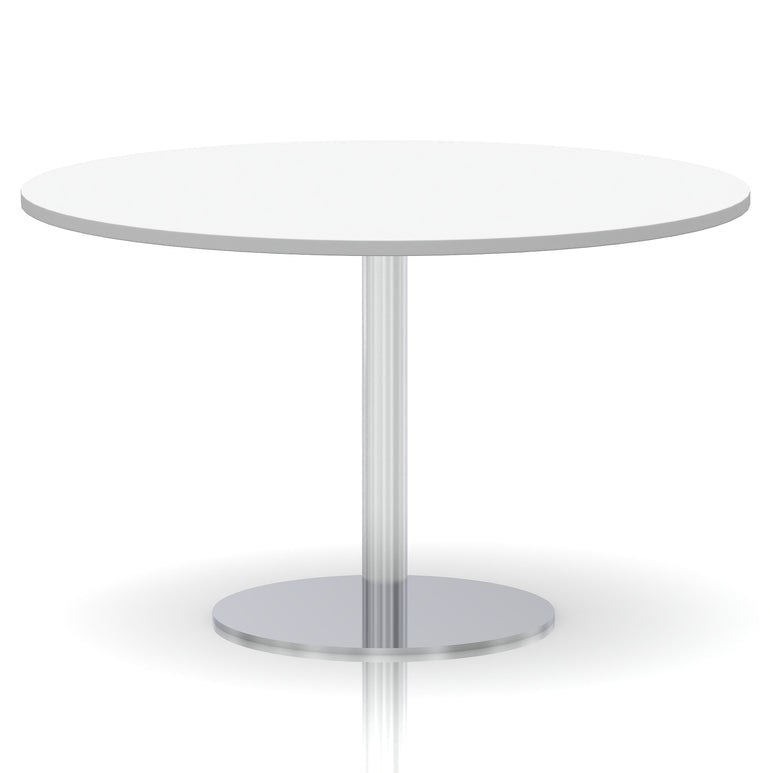 Italia Round Poseur Table Silver Leg