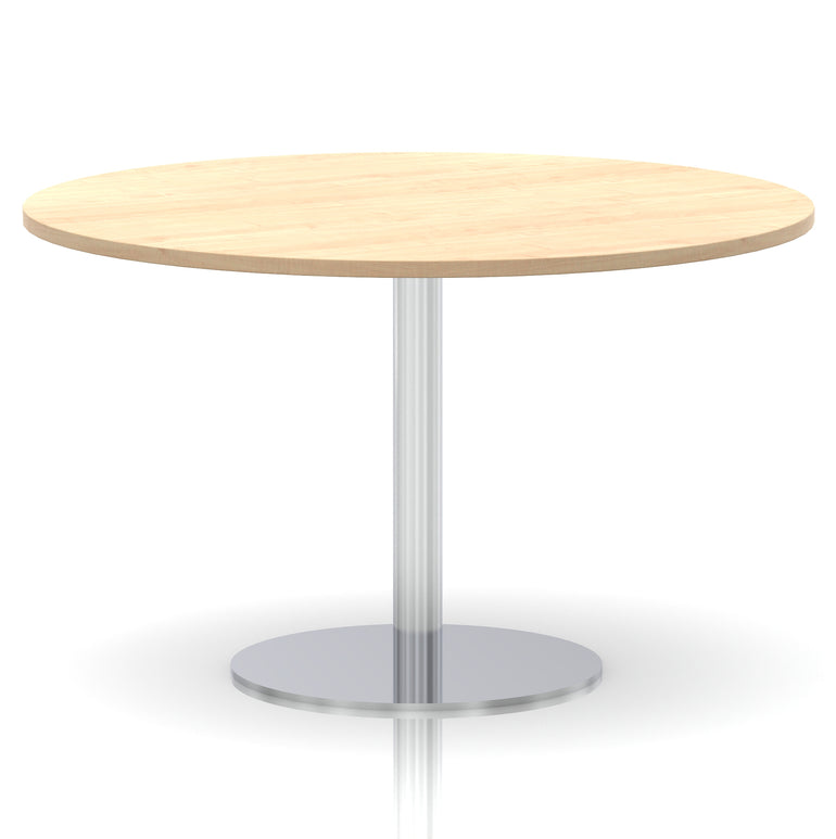 Italia Round Poseur Table Silver Leg