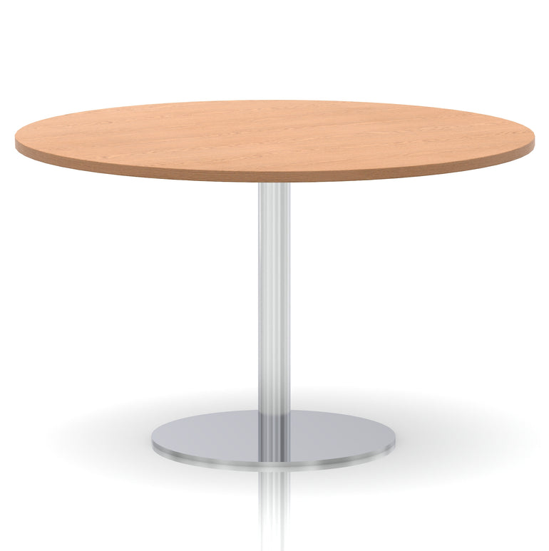 Italia Round Poseur Table Silver Leg
