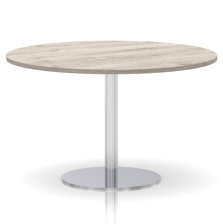 Italia Round Poseur Table Silver Leg