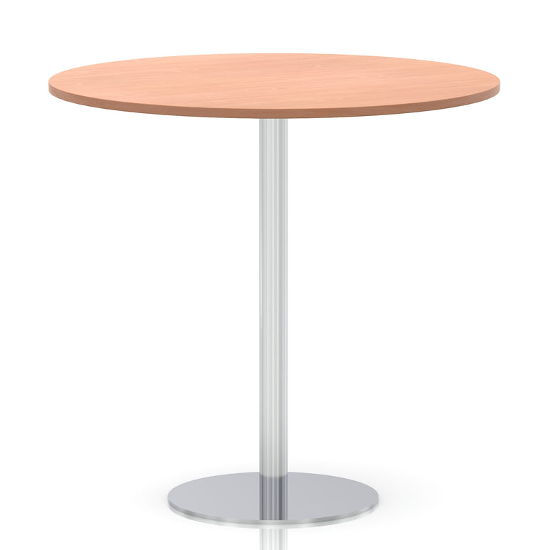 Italia Round Poseur Table Silver Leg