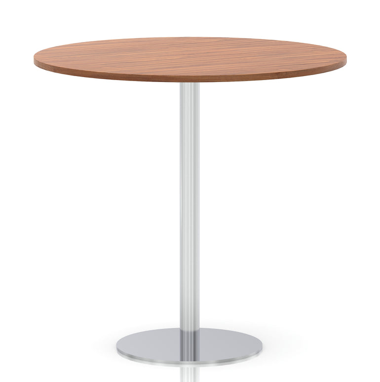 Italia Round Poseur Table Silver Leg