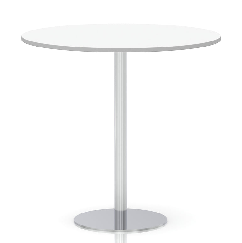Italia Round Poseur Table Silver Leg