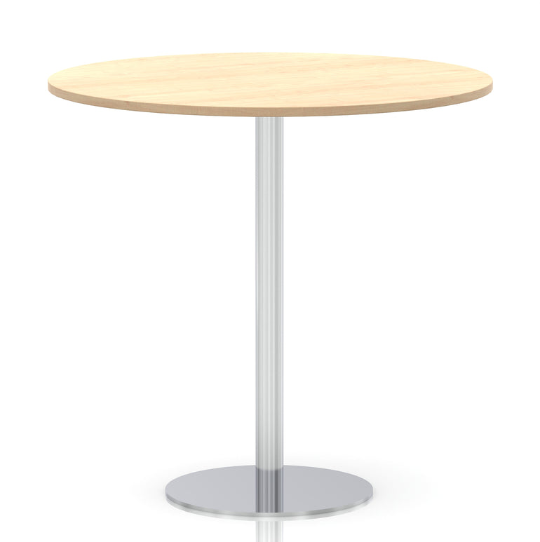 Italia Round Poseur Table Silver Leg