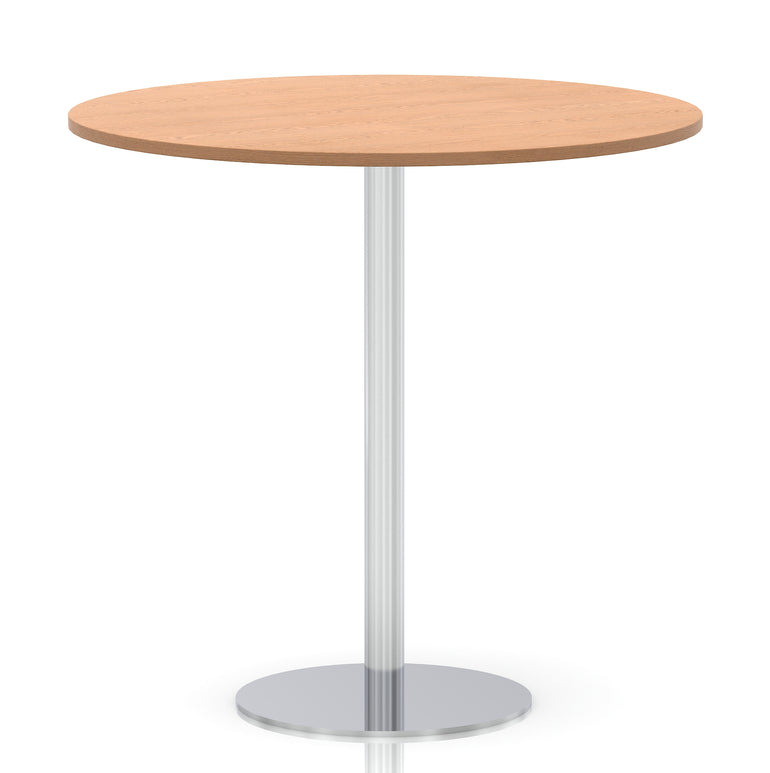 Italia Round Poseur Table Silver Leg