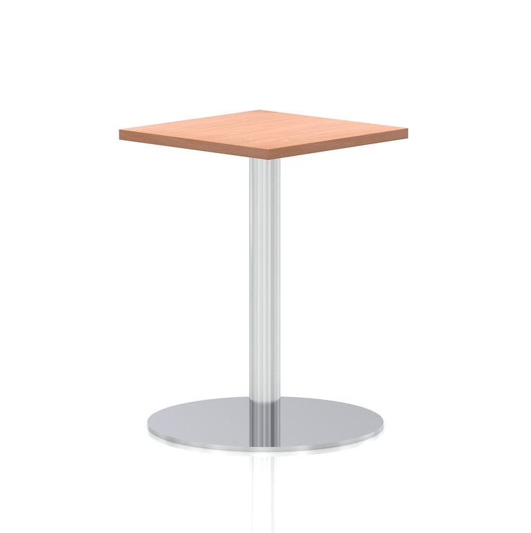 Italia Square Poseur Table Silver Leg