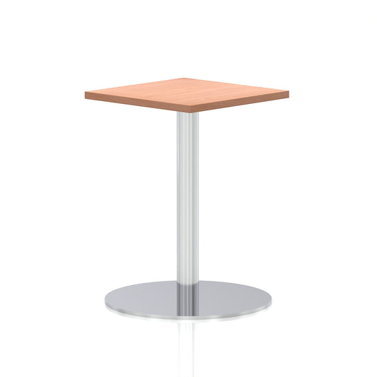 EE - Italia Square Poseur Table Silver Leg