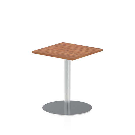 Italia Square Poseur Table Silver Leg