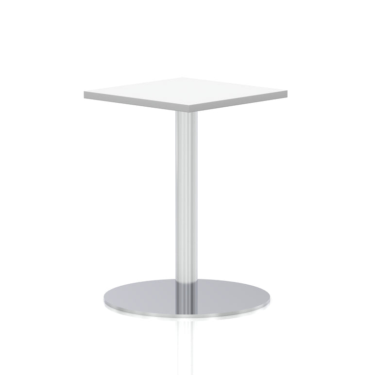 Italia Square Poseur Table Silver Leg