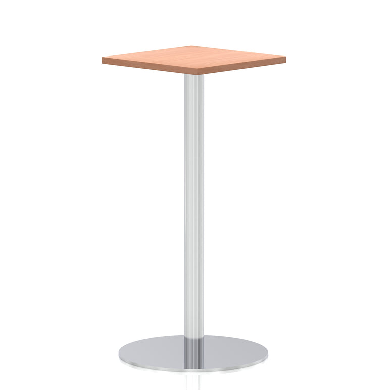 Italia Square Poseur Table Silver Leg