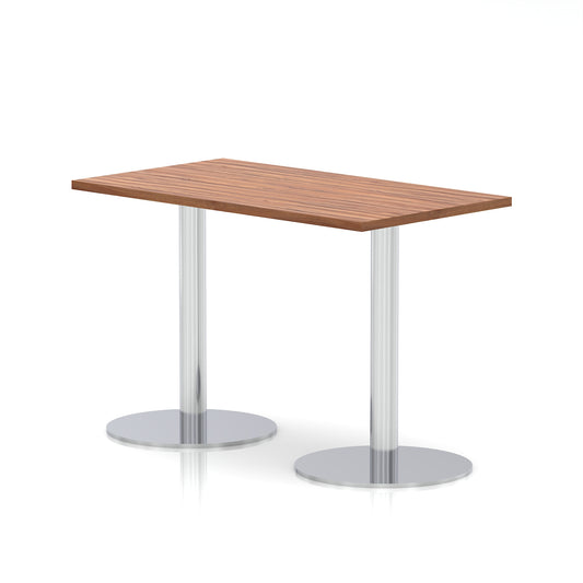 Italia Slimline Rectangular Poseur Table Silver Leg