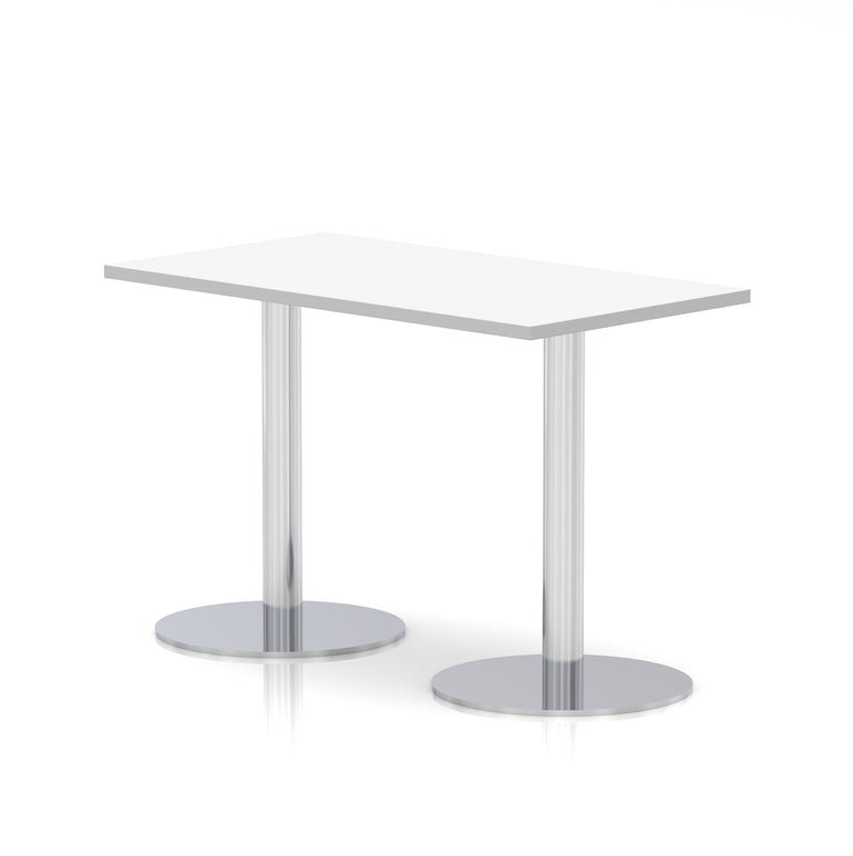 Italia Slimline Rectangular Poseur Table Silver Leg