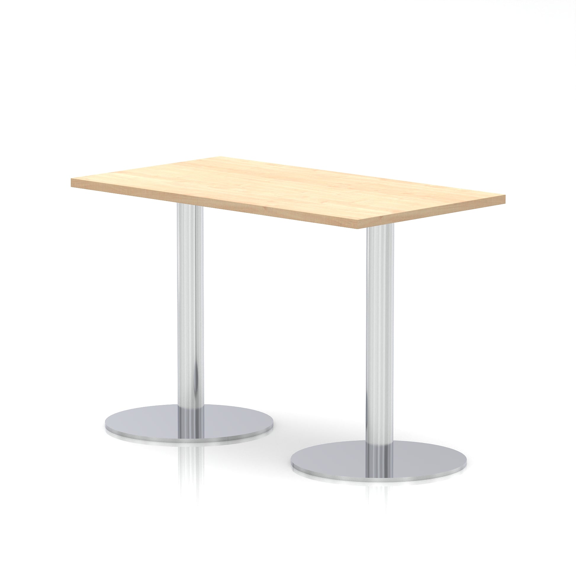 Italia Slimline Rectangular Poseur Table Silver Leg