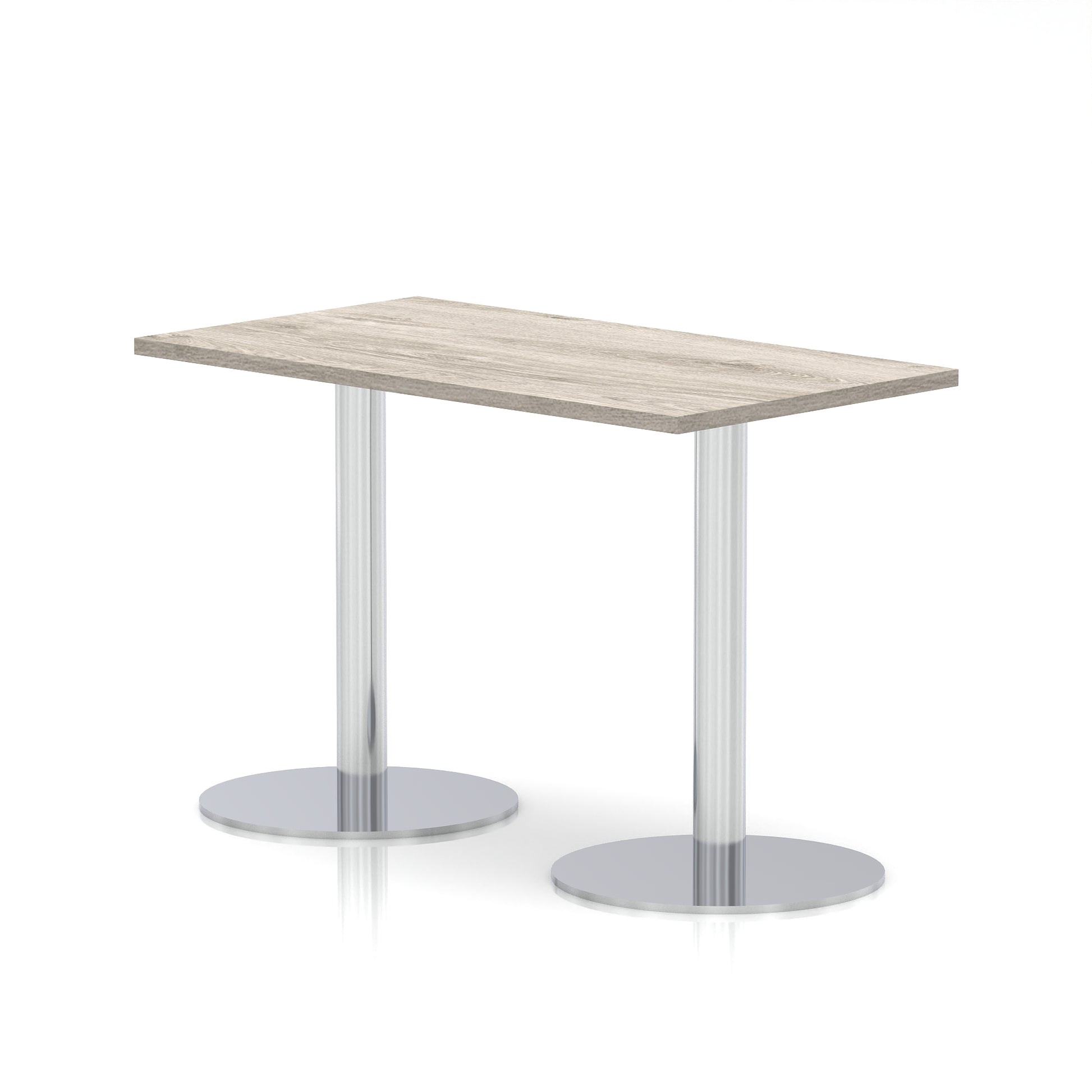 Italia Slimline Rectangular Poseur Table Silver Leg