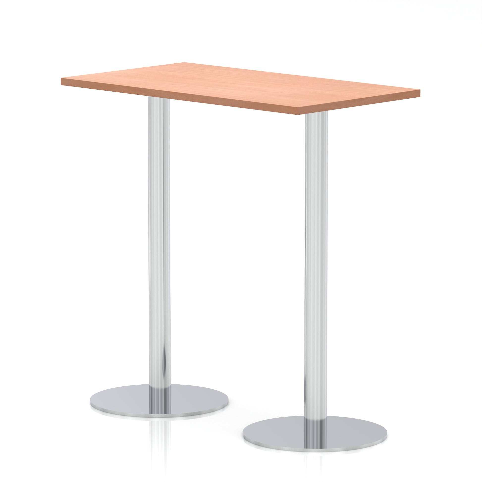 Italia Slimline Rectangular Poseur Table Silver Leg
