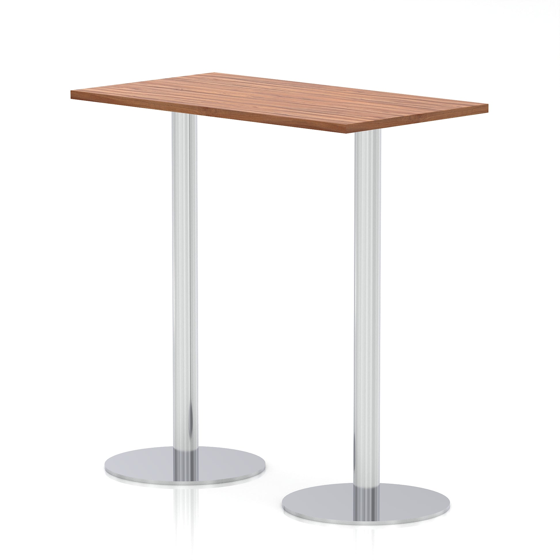 Italia Slimline Rectangular Poseur Table Silver Leg
