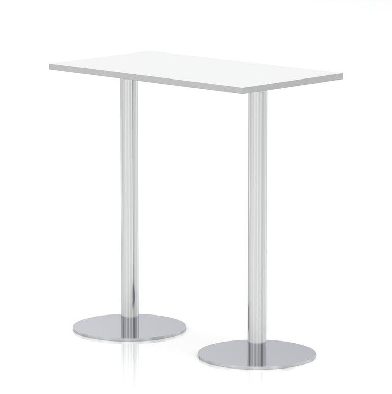 Italia Slimline Rectangular Poseur Table Silver Leg