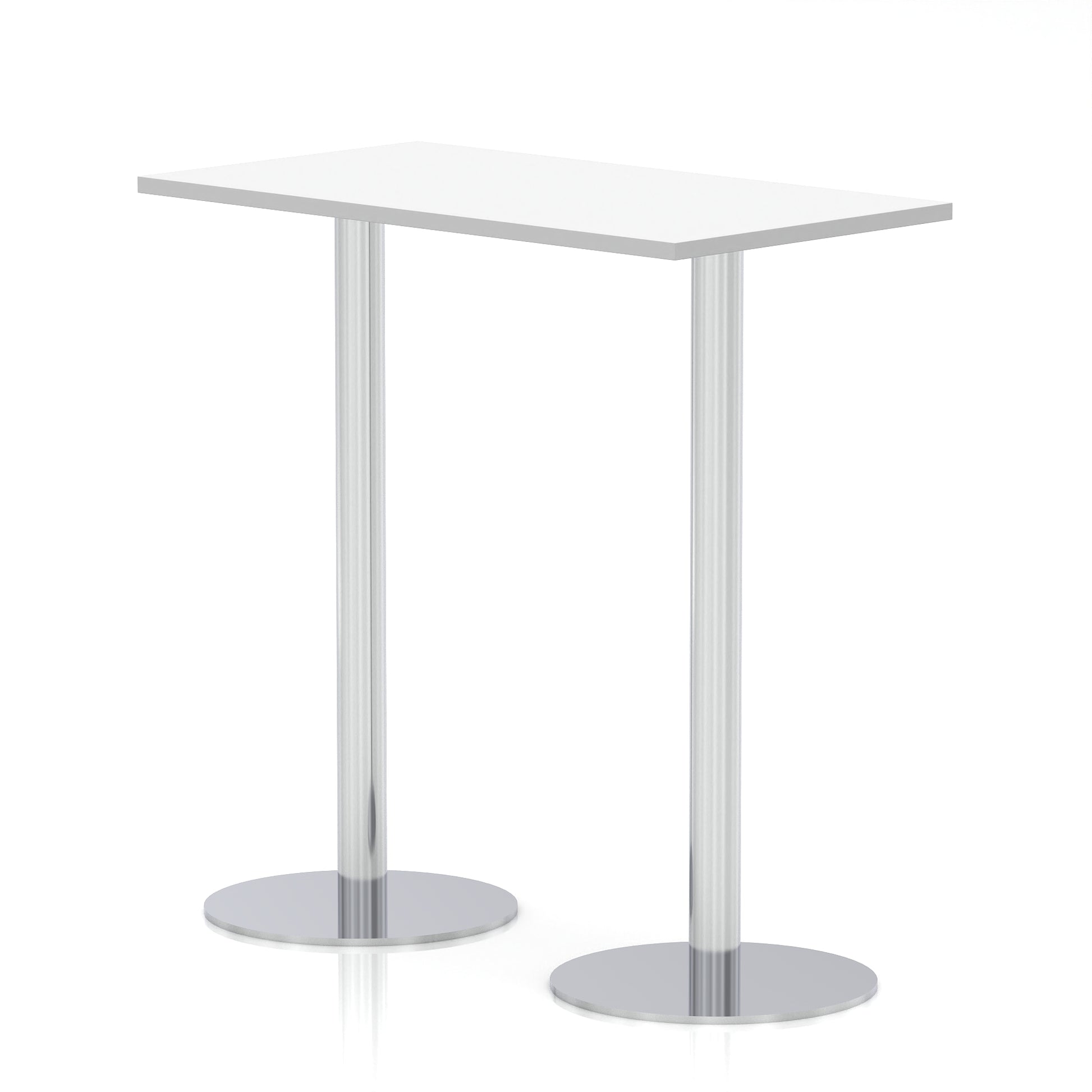 Italia Slimline Rectangular Poseur Table Silver Leg