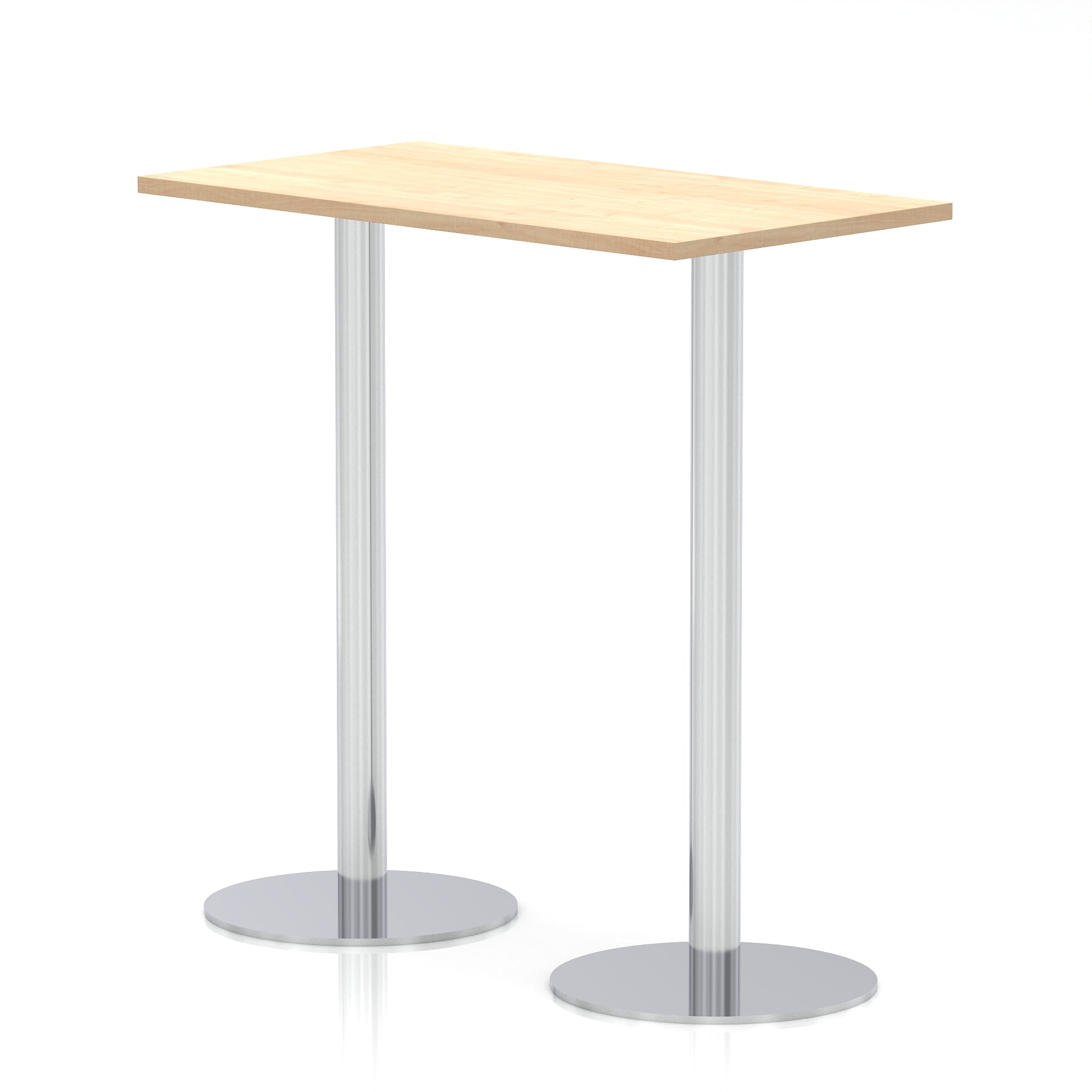 Italia Slimline Rectangular Poseur Table Silver Leg