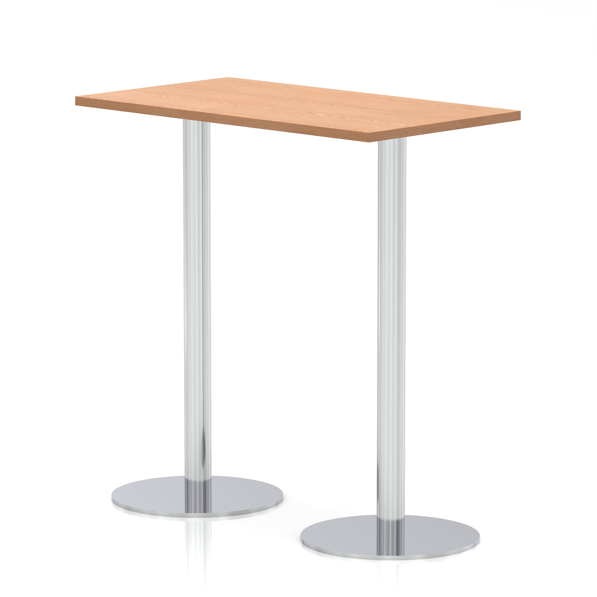 Italia Slimline Rectangular Poseur Table Silver Leg