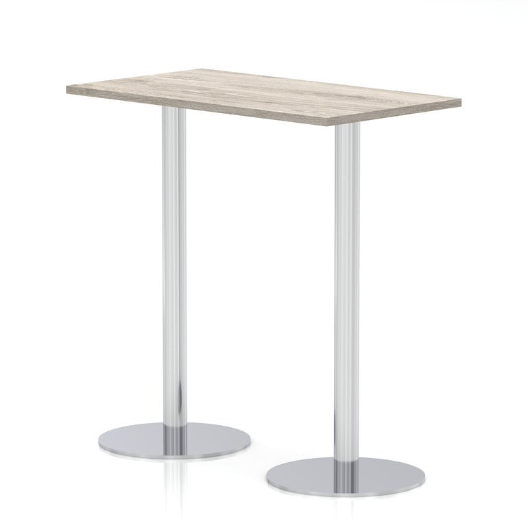 Italia Slimline Rectangular Poseur Table Silver Leg
