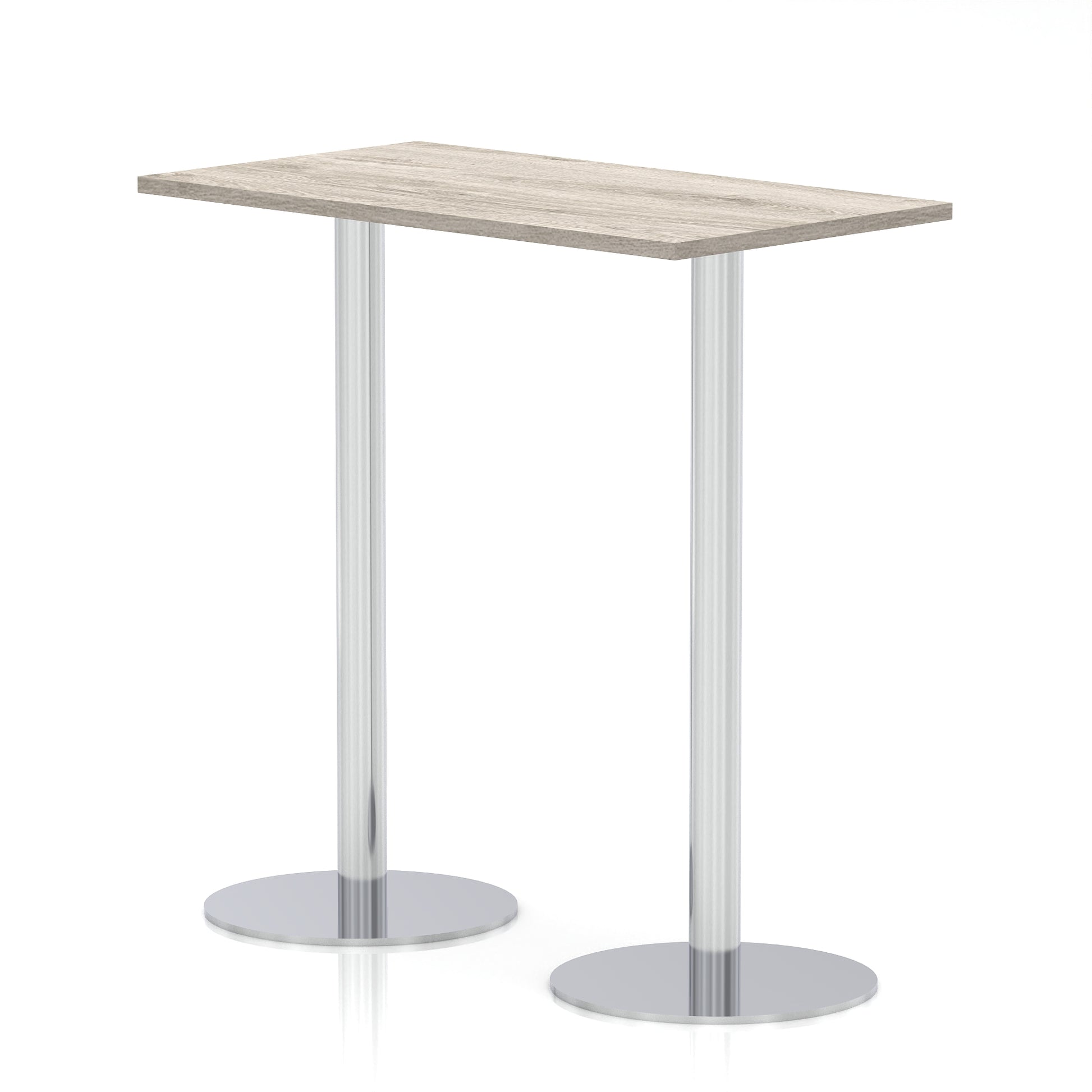 Italia Slimline Rectangular Poseur Table Silver Leg