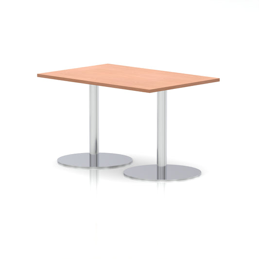 Italia Rectangular Poseur Table Silver Leg