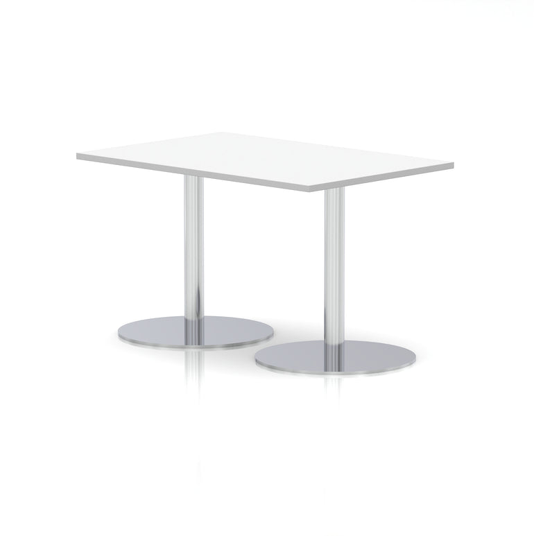 Italia Rectangular Poseur Table Silver Leg