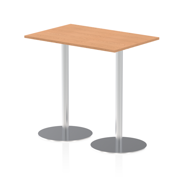 Italia Rectangular Poseur Table Silver Leg