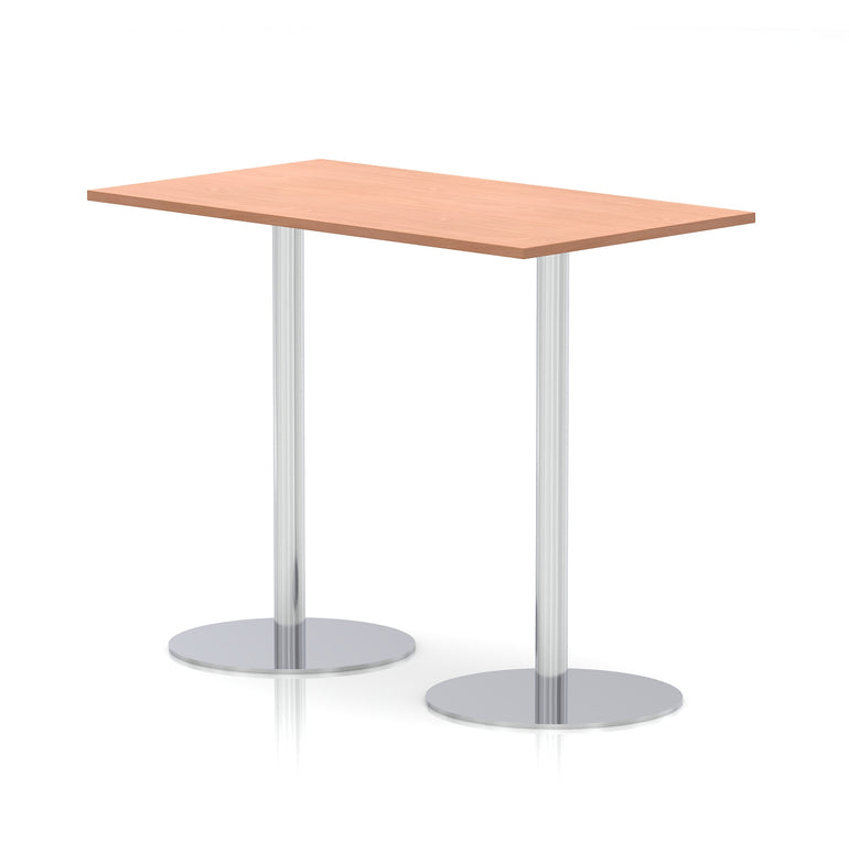 Italia Rectangular Poseur Table Silver Leg