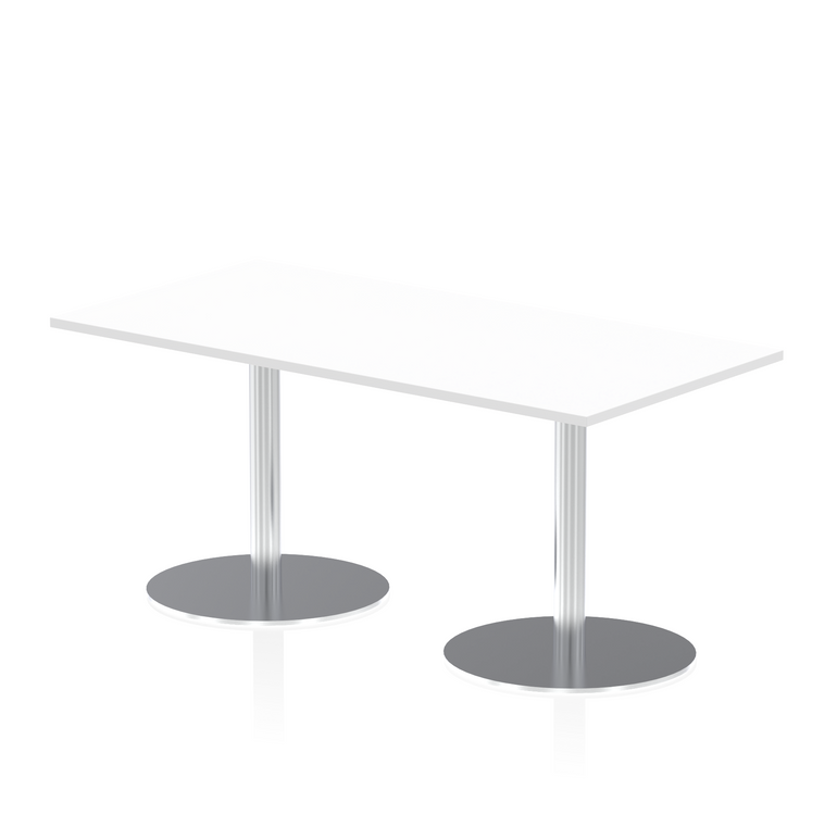 Italia Rectangular Poseur Table Silver Leg