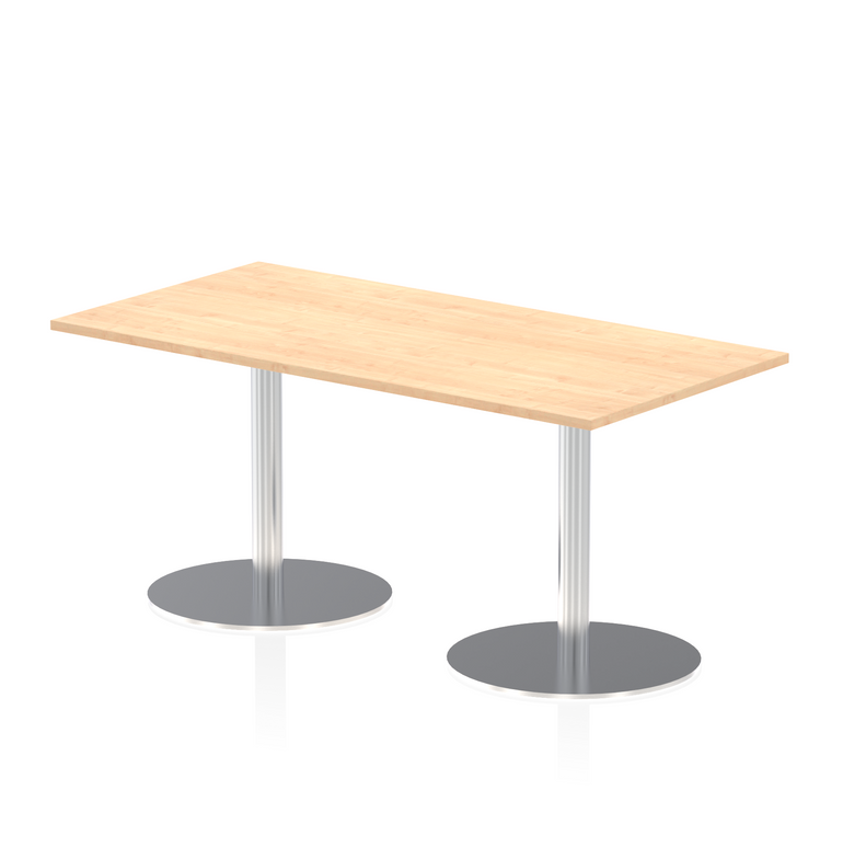 Italia Rectangular Poseur Table Silver Leg