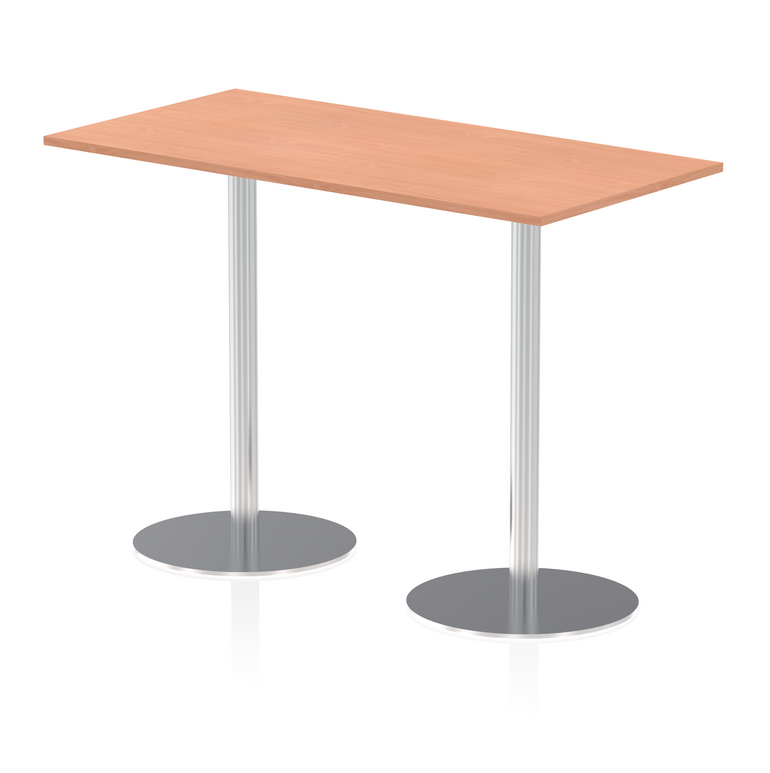 Italia Rectangular Poseur Table Silver Leg