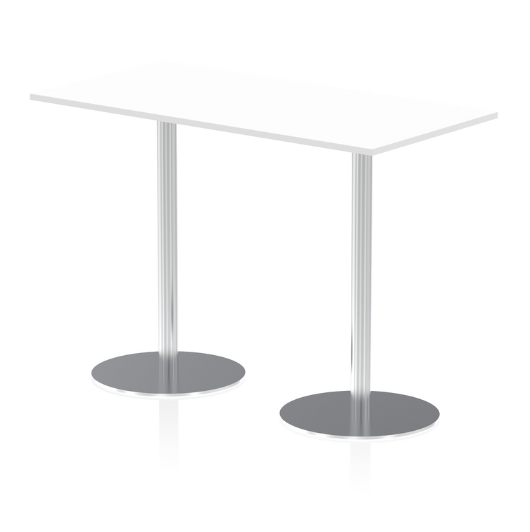 Italia Rectangular Poseur Table Silver Leg
